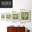 Christmas Des  Deer and Heart Tree, Pink On Green Framed Print - Solid Wood-2045020115-2045020124