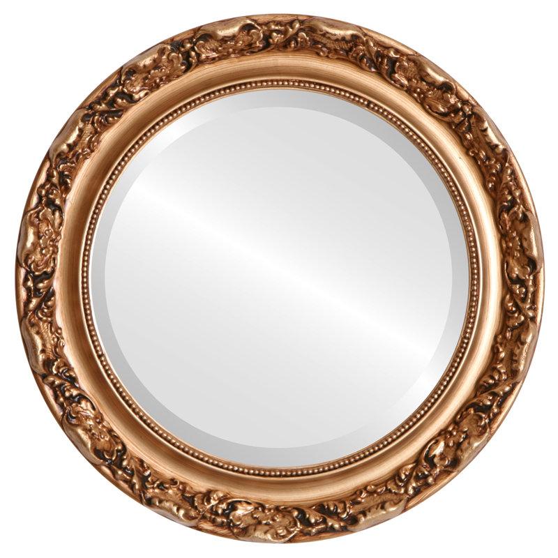 Miroir décoratif rond biseauté Chumasero, H 17 po x l 17 po