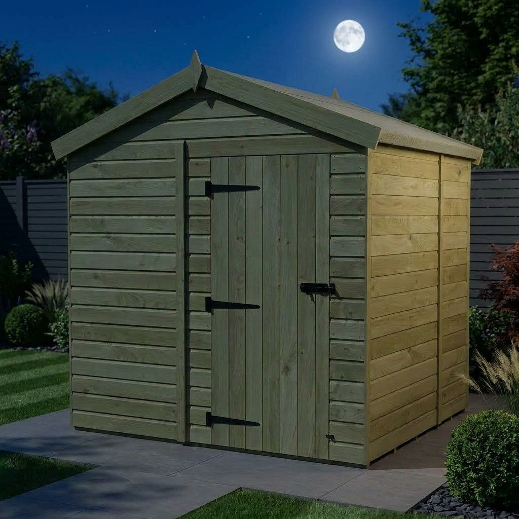Total Sheds 8ft x 6ft Apex Garden Shed - Single Door - No Windows - Pressure Treated Timber - UK Manufactured