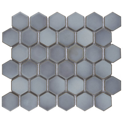 Carreau de mosaïque en porcelaine pour plancher et mur Hex 10-7 / 8 "x 12-5 / 8" Hudson