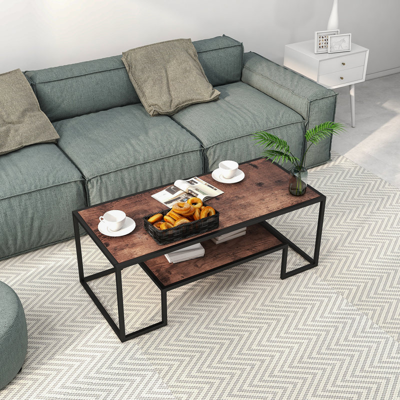 Table basse avec rangement, H 16,39 po x L 44,88 po x l 20,07 po