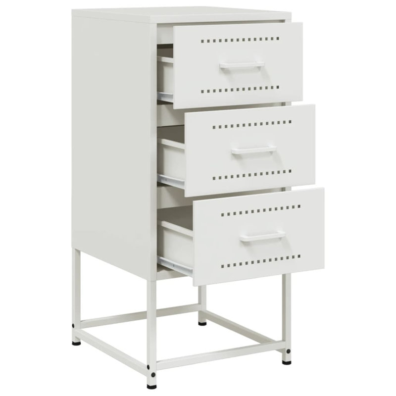Raddatz 36cm W Steel Bedside Table, White, Set of 2