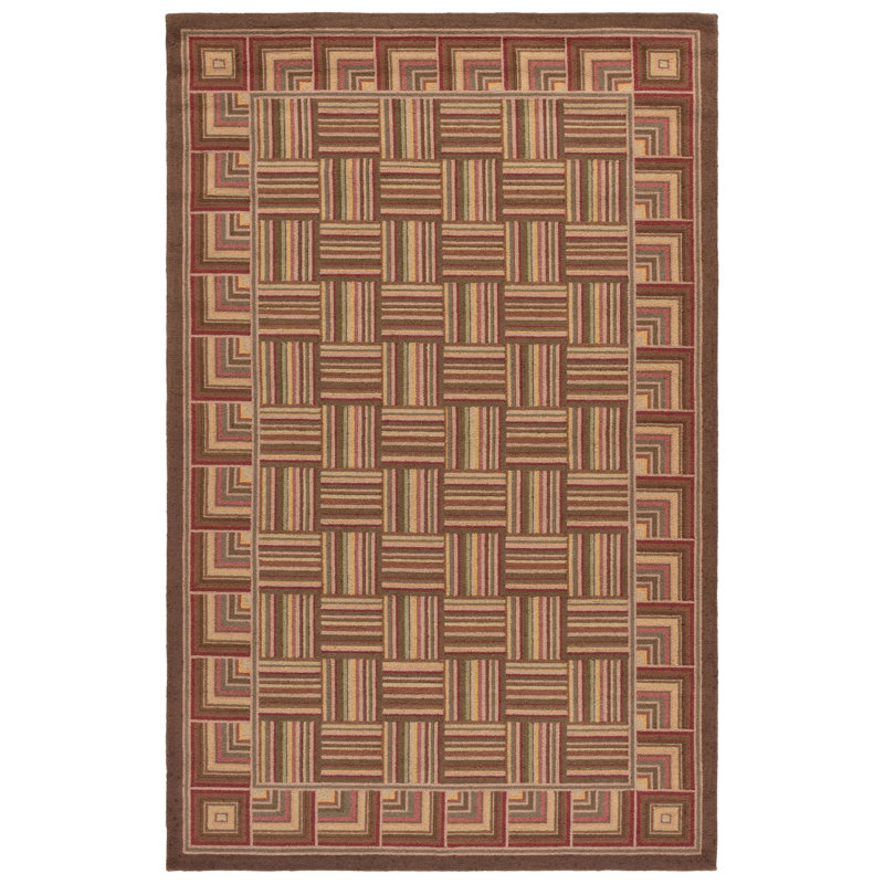 Avalon Hand Hooked Wool Pile Geometric Rug, Rectangle 8' x 10'