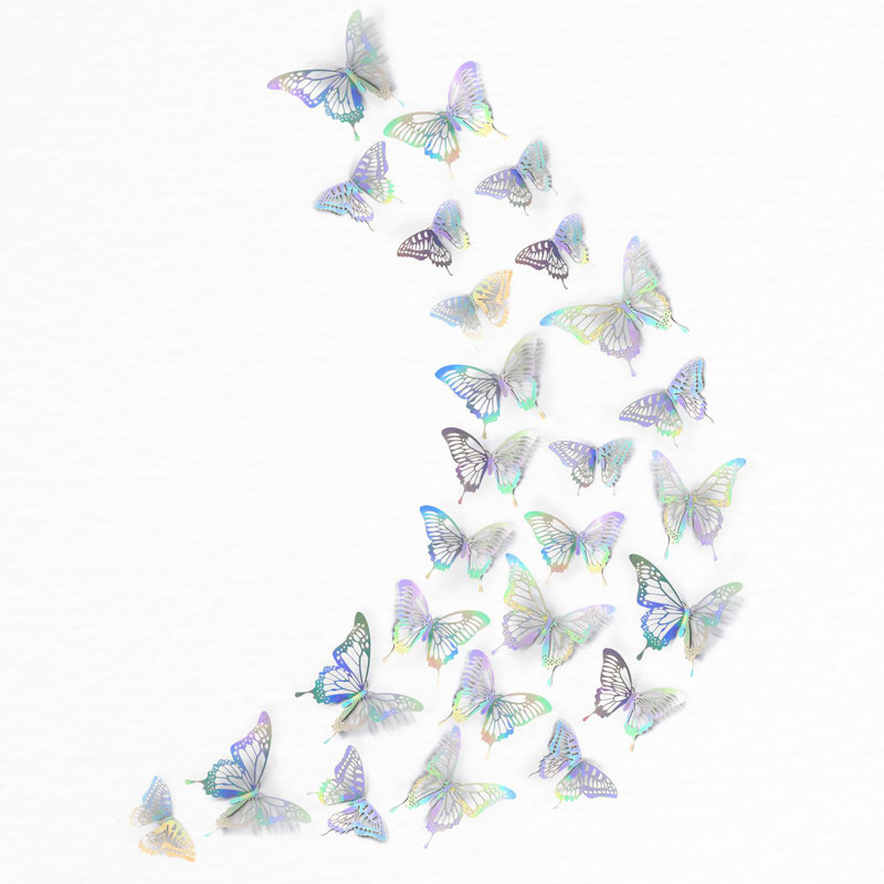 Animals Non-Wall Damaging Wall Decal, Holographic Silver