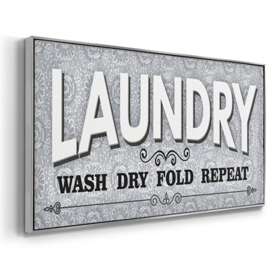 Laundry Sign Wash- Framed Gallery Wrapped Canvas -Ready to Hang