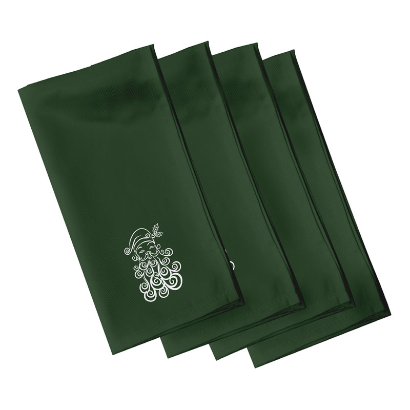 Ensemble de serviettes 4 pièces Santa Baby, L 18 po x L 18 po, Vert foncé