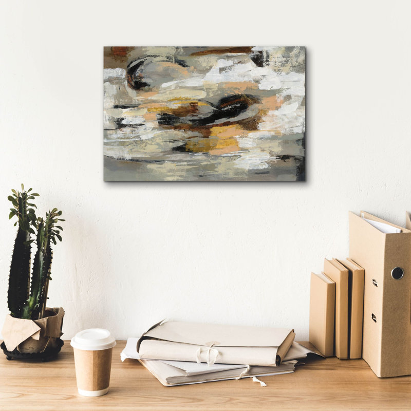 «Epic Graffiti« Neutral Abstract »par Silvia Vassileva, art mural sur toile, 18 po x 12 po, H 12 po x l 18 po