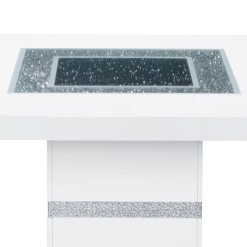 WHITE BAR TABLE AND BAR STOOL SET