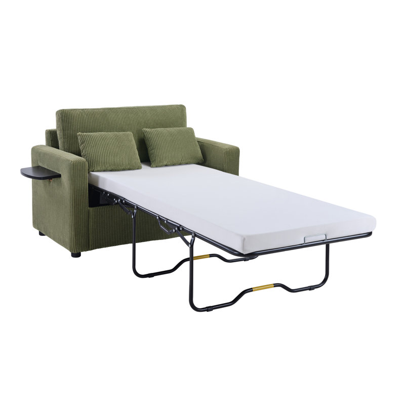 Canapé-lit simple 47,2 po avec canapé-lit et matelas pliable, Vert