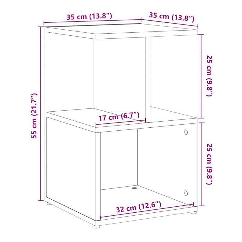 Donahue Bedside Cabinet Engineered Wood, Concrete Grey, 2