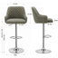 Ensemble de 4 tabourets de bar Aryelle, tabourets réglables à hauteur de comptoir avec dossier et accoudoirs, chaises de bar pivotantes modernes avec repose-pieds, tabourets de cuisine en polyuréthane revêtus d'îlot de cuisine, gris-1058920762-1062141150