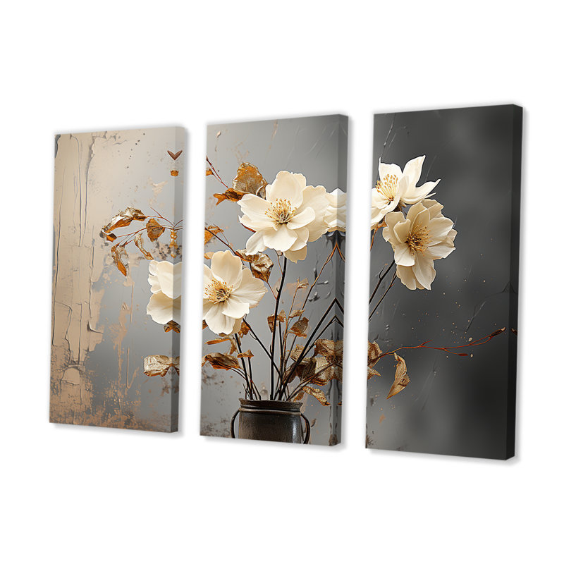 «Vintage Nostalgia Daffodils I», ensemble d'art sur toile jonquilles, H 28 po x l 36 po x P 1 po