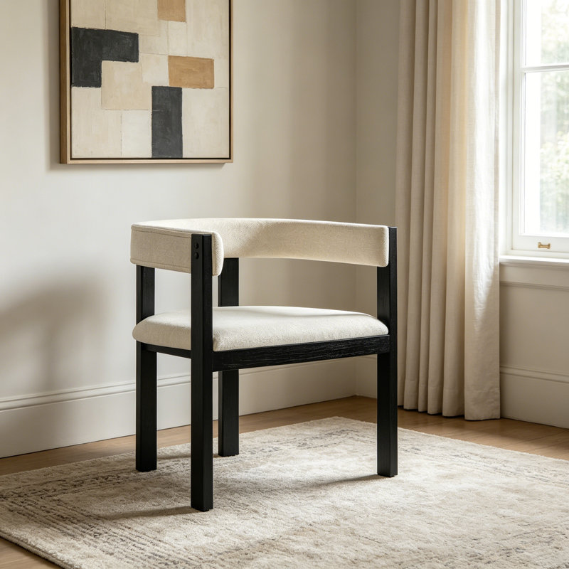 Ensemble de 2 chaises de salle à manger rembourrées Modern, Black, Black, Black