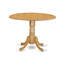 L'ensemble de table de salle à manger 3 pièces contient une table de cuisine ronde avec Dropleaf et 2 chaises de salle à manger, 42 x 42 pouces, chêne-656376930-563512172