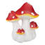 Décoration de jardin champignon blanc et rouge 16,75 po peint à la main