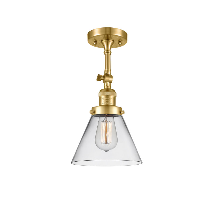 Éclairage de meuble-lavabo inclinable 2 lumières Cone, Clair, Or satiné, Ampoule non incluse