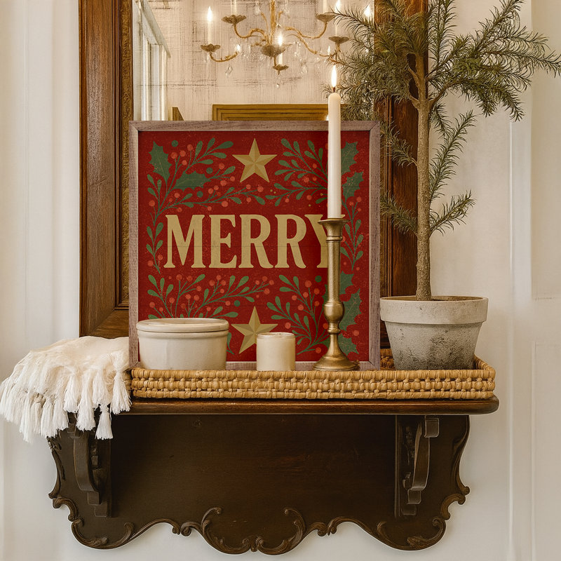 Decorative Merry, 8" H x 8" W