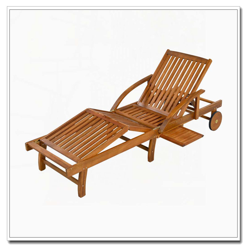 Chaises longues d'extérieur 77,5 ", Beige, 2