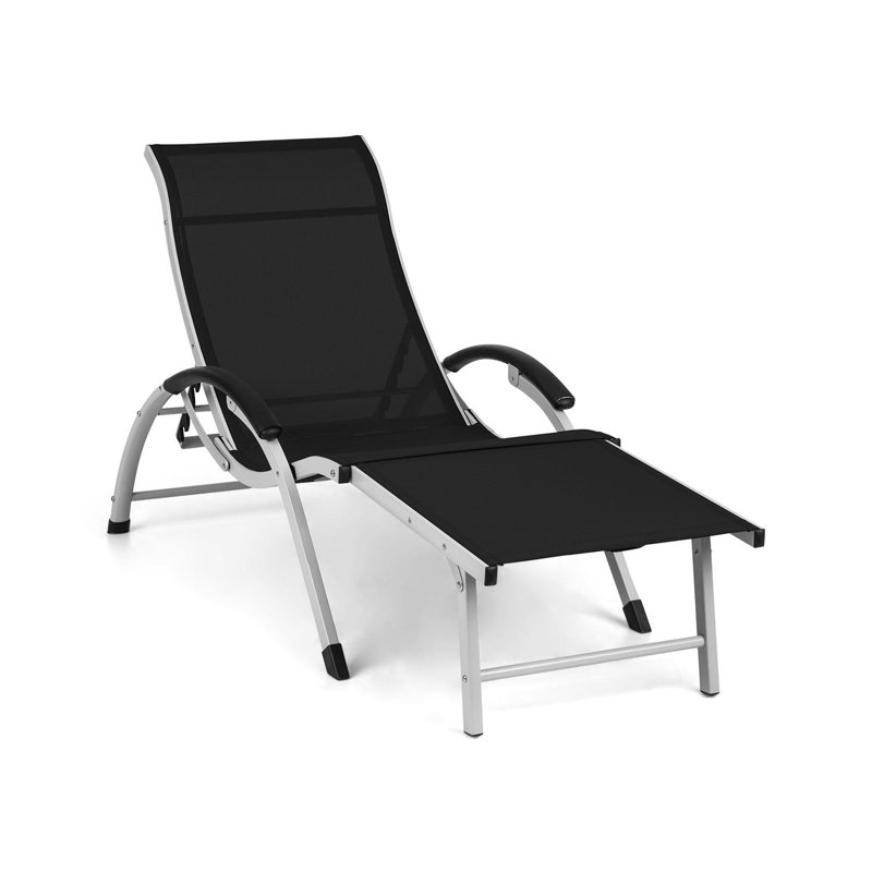 147cm Long Reclining Single Chaise, Black