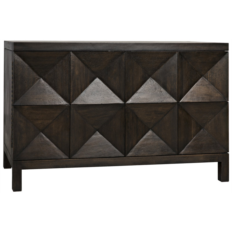 Aaran 52'' Ebony Walnut Concave Diamond Sideboard Cabinet