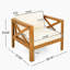 Fauteuil club d'extérieur en bois d'acacia avec coussins (ensemble de 2), ensemble de conversation, finition teck, coussin-1900714209