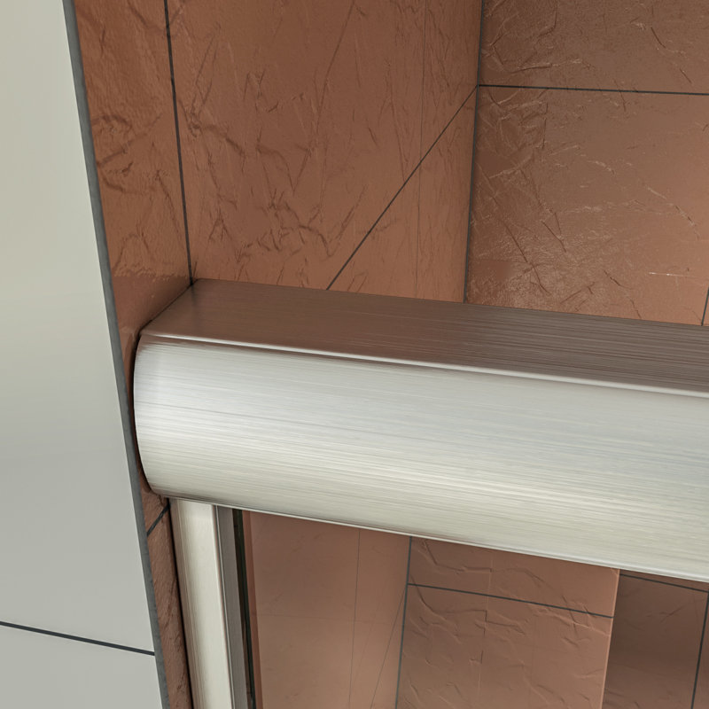 54"W x 72"H Double Sliding Shower Door With 1/4'' Clear Tempered Glass, Brushed Nickel