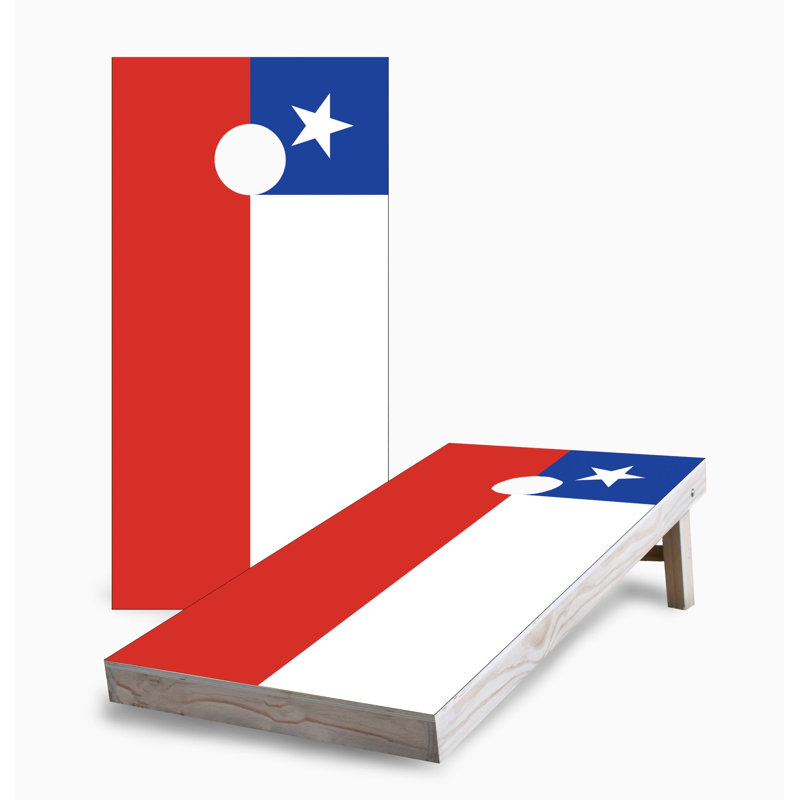 Chilean Flag 2x4 Cornhole Board Set | Includes (2) Boards (8) Bags & Optional Accessories, AUCUN accessoire