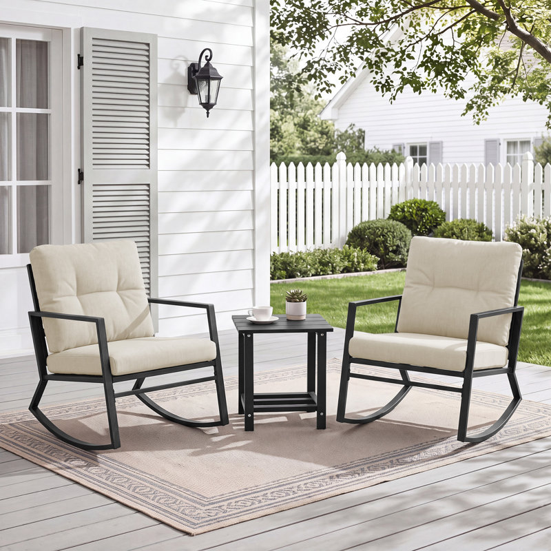 Ensemble de conversation berçant pour 2 personnes avec coussins, Grey
