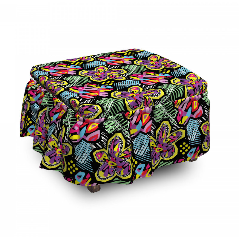 Housse pour repose-pieds floral éclatant