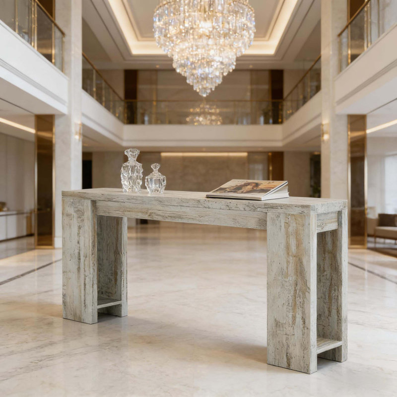 Table d'entrée en bois, console, canapé, Blanc