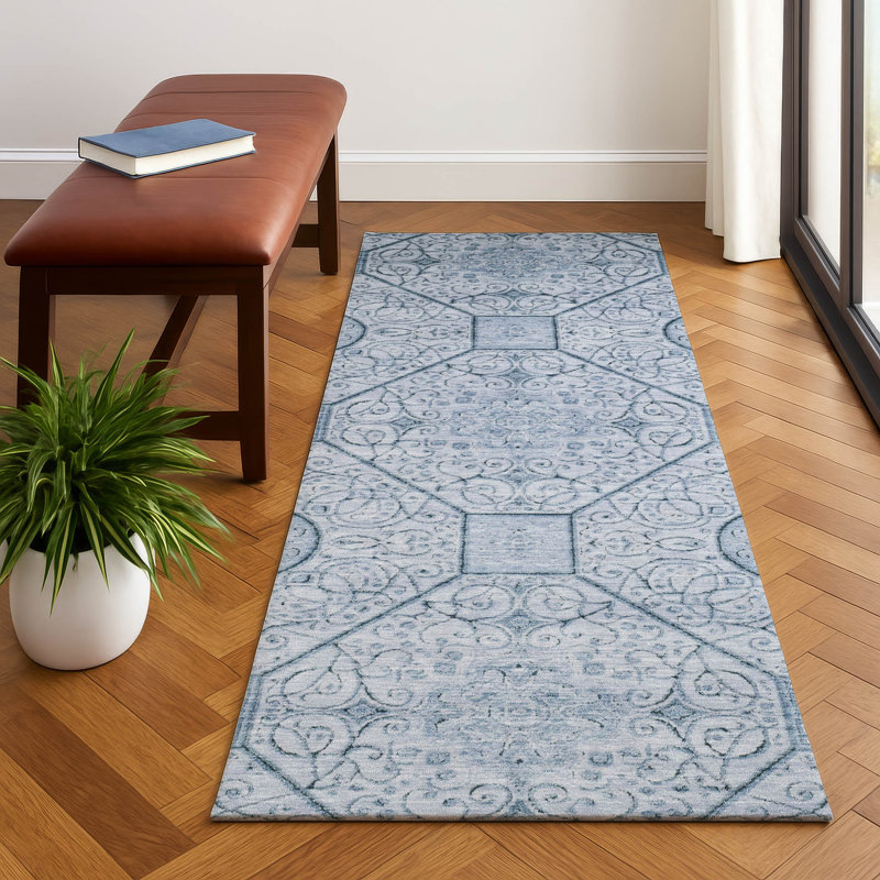 Premium Machine Washable Bucz AMF1748 Geometric Rug, Runner 2'3" x 7'6"