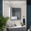 Armoire à pharmacie de salle de bain avec miroir, armoire à miroir murale de salle de bain 27 po x 30 po, armoire de salle de bain murale avec rangement, portes doubles et 2 tablettes réglables, blanc