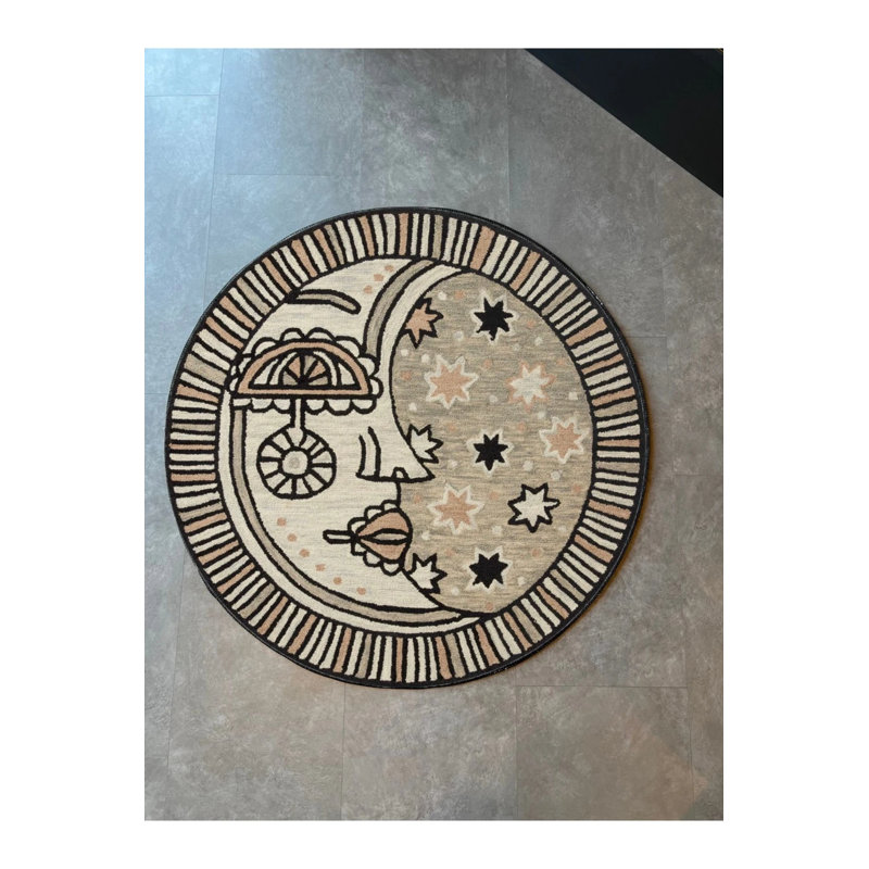 Personalized Woven Carpet With Face Figures, Round 4'