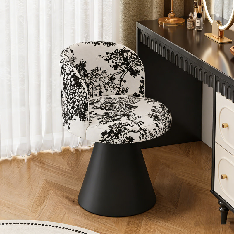 Fauteuil d'appoint pivotant rembourré Toile Floral