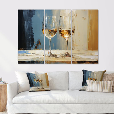 White And Blue Champagne Essence - Champagne Wall Art