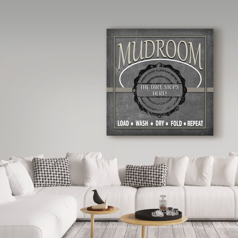 «Mudroom Banner» par Lightboxjour - reproduction d'art textuel sur toile, H 14 po x l 14 po x P 2 po