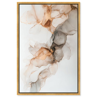 Smoky Gold Drift Canvas, art abstrait élégant par 