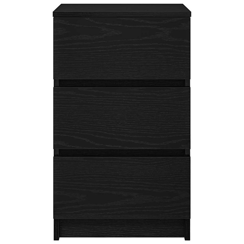 Bedside Cabinet With 3 Drawers 39X35x65 Cm, Black