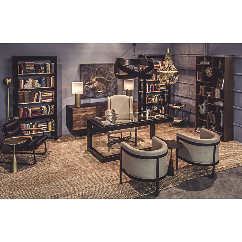 Malic Solid Wood Geometric Bookcase