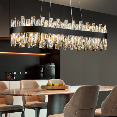 Light Dimmable Square / Rectangle Crystal Chandelier