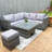 Rose Range Small Dining Corner Sofa Set With Rising Table In Grey