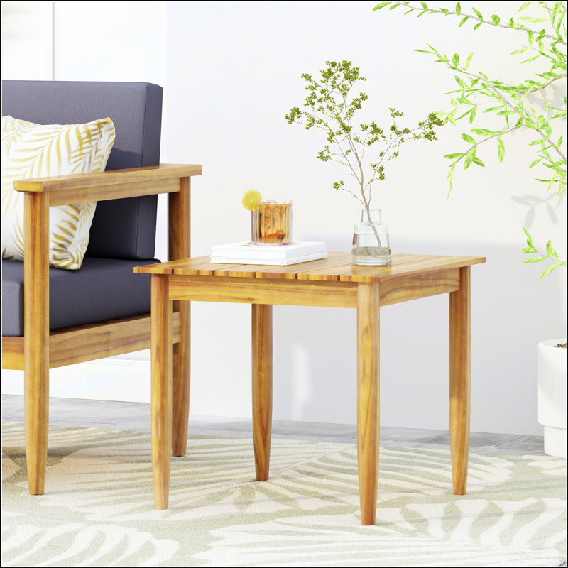 Table d'appoint en bois d'acacia de style rustique Gavin