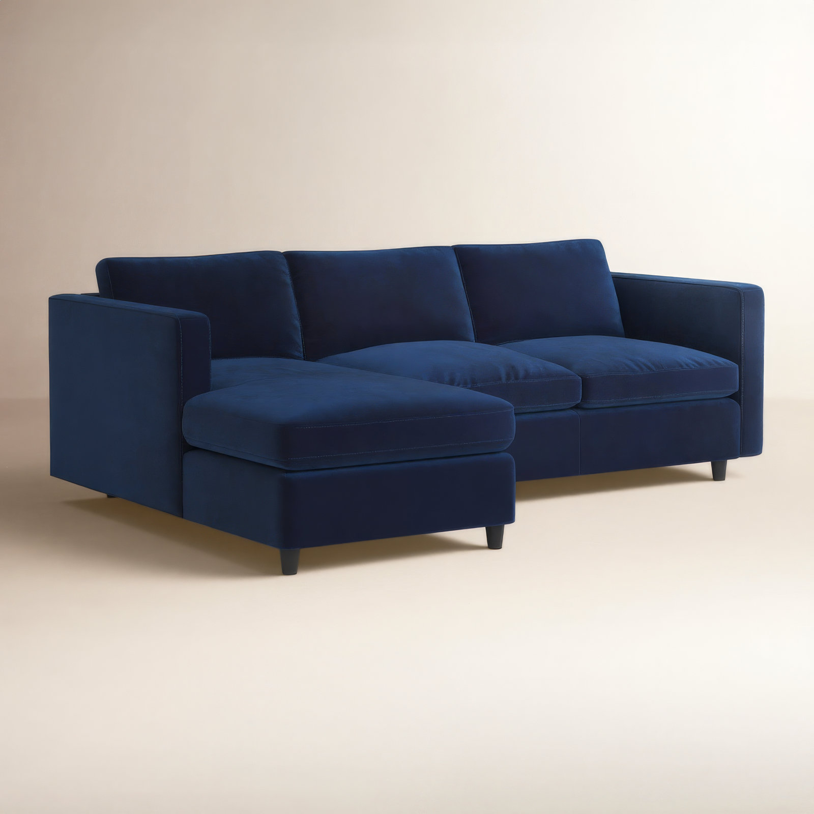 Fleetwood 2 - Piece Upholstered Sectional, Indigo Haven Performance Velvet