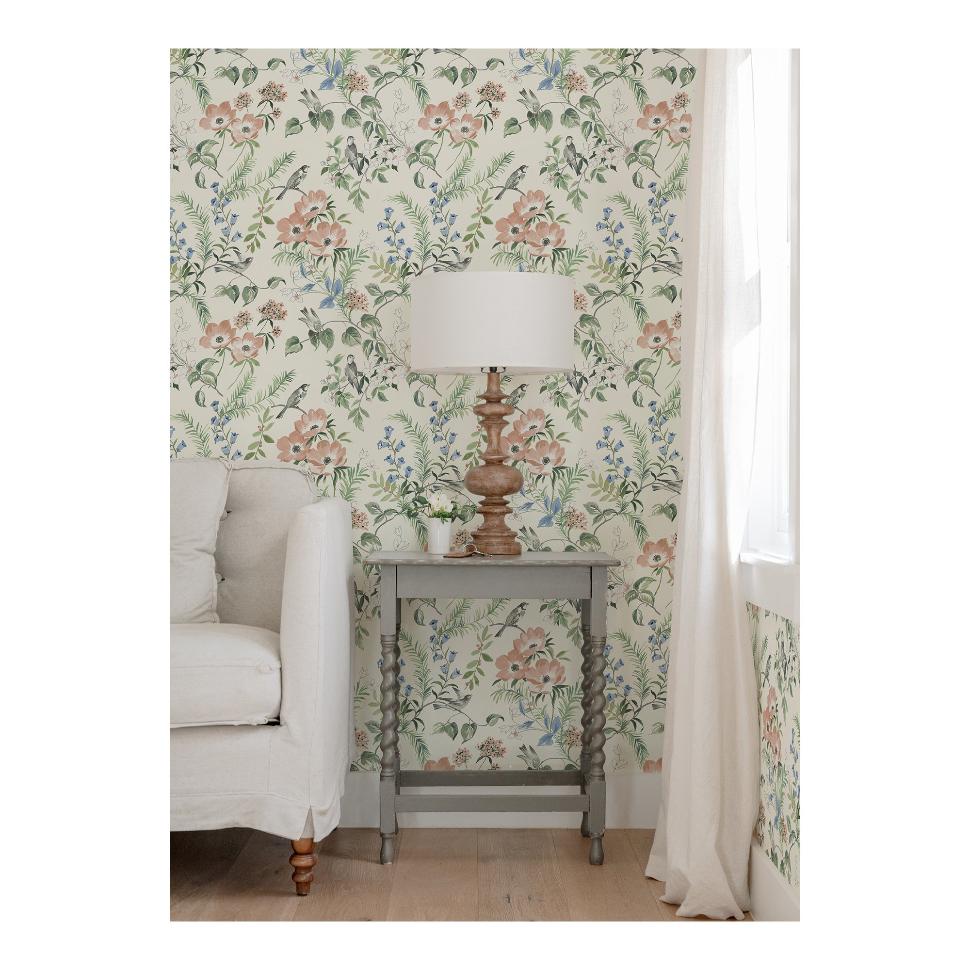 Harton Floral Roll, Beige