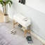 Extrémité de la chambre à coucher du banc de lit - Siège rembourré en tissu Teddy, pieds en métal, avec tablette et rangement pour chaussures