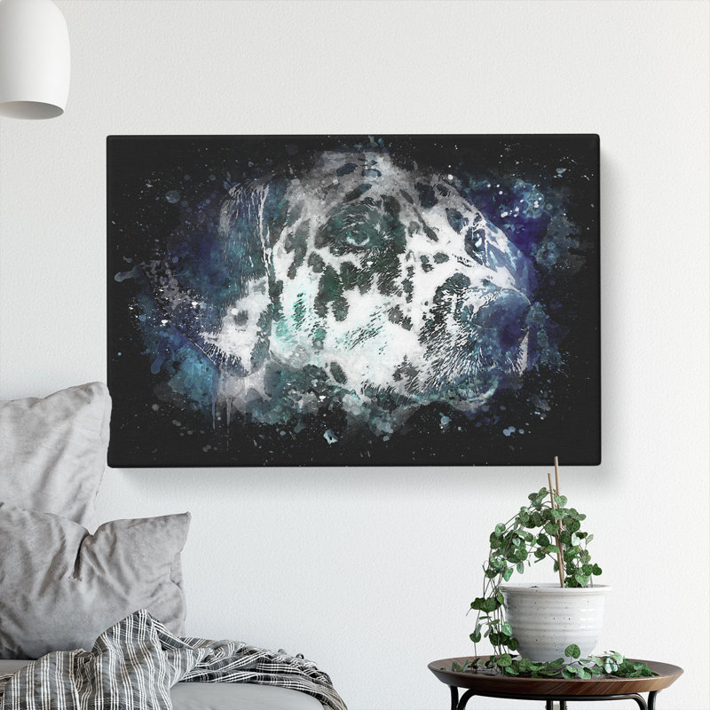 Dalmatian Dog In The Blue - Wrapped Canvas Print, 40cm H x 60cm W x 3cm D