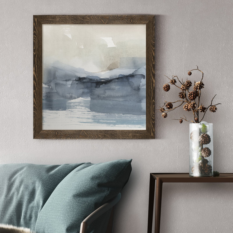 Fog on the horizon VI-reproduction d’art sur toile encadrée, H 20 po x l 20 po x P 1,5 po, Encadré de bois de noyer