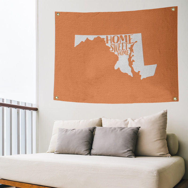 Tapisserie murale maryland, H 59 po x l 80 po, Orange