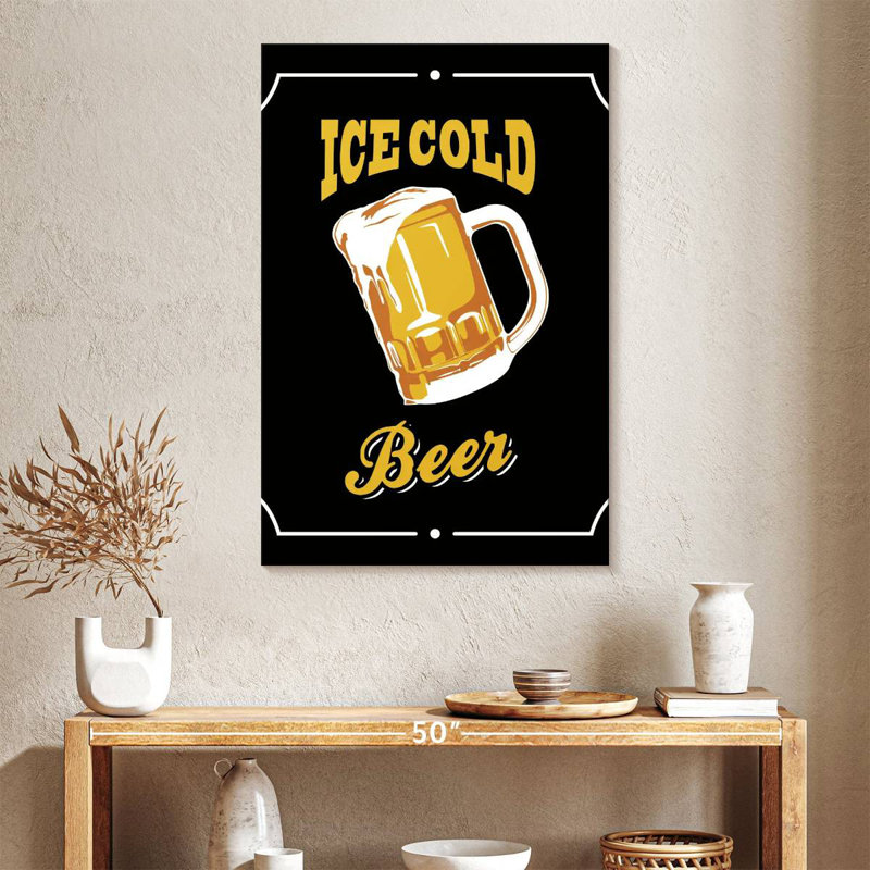 Kema Ice Cold Beer Wall Sign, 39" H x 26" W