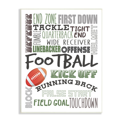 «Football Team Game Conditions», «Kids» Sports, typographie encadrée blanche, art texturé par Kim Allen